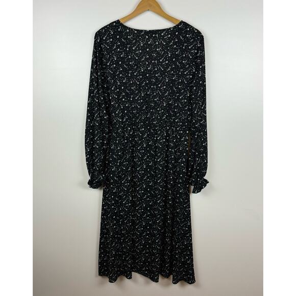 Carly Jean Womens Ditsy Floral Print Midi Asymmetrical Dress‎ Sz L Boho Festival - Picture 9 of 14